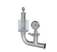 Soupape de sécurité à triple collier Vanne de surpression à trois pinces 1,5 po avec manomètre, soupape décharge pression, dispositif purge d'air du fermenteur