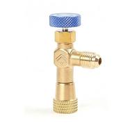 Soupape de sécurité de climatisation adaptateur de sécurité liquide 1/4 à 1/4 pouce pour R404A R22 R407C Valve de contrôle de débit de charge de liquide de refroidissement pour réparation