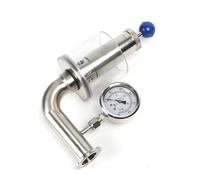 Soupape De Sécurité De Surpression Réglable À Trois Pinces De 1,5 po | Vannes de pulvérisation avec manomètre 0,2-2,2 bar sanitaire(Bending)