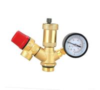 Soupape de sécurité en laiton 0-10 bar avec jauge pour chauffe-eau solaire - Libération de pression à filetage externe pour systèmes de chauffage DN15 DN20 DN25(DN25)
