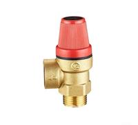 Soupape de sécurité en laiton 3 bars 6 bars interrupteur de décharge de pression pour système de chauffe-eau solaire DN15 DN20 Raccord de tuyau doré rouge (E)