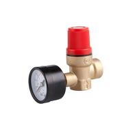 Soupape de sécurité en laiton DN15 for chaudière, filetage femelle 1/2", soupape de décharge de pression d'échappement avec manomètre 1 bar, 3 bar, 6 bar, 9 bar(1.5bar)