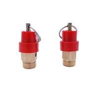 Soupape de sécurité pneumatique à anneau de traction, soupape de décharge de pression d'air 8/10 bar, évent mâle 1/8 1/4 1/2 pouce avec le petit chaperon rouge jaune(1/8",8bar)