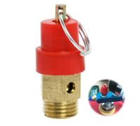 Soupape de sécurité pour compresseur d'air comprimé G1/4 Filetage extérieur 115 PSI Pression de réglage Rouge Chapeau Compresseur Valve de sécurité de pression d'air 1 pièce