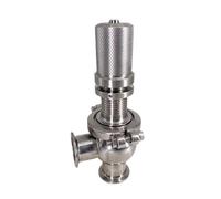 Soupape de sécurité réglable à trois pinces de 1,5 po en acier inoxydable SUS 304 for produits laitiers, liquides et gazeux(1-5 Bar,K34mm)