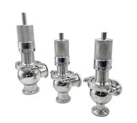 Soupape De Sécurité Sanitaire À Trois Pinces 1" 1-1/4" 1-1/2" 2", SS304/316L, 0,5-6 Bar Réglable, Joint PTFE, Poli Miroir, Sanitaire For L'alimentation Et La Pharmacie (1 Pièce)(SS316L,1")