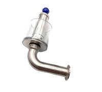 Soupape de sécurité sanitaire réglable en acier inoxydable avec manomètre 0,2-2,2 bar, triple pince 25 mm 38 mm for cuve de fermentation(L-type,Fit OD 25mm)