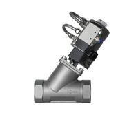 Soupape de siège en acier inoxydable Vanne à siège en Y acier inoxydable 304 facile installer DN15, vanne inclinée pneumatique avec solénoïde, 1 pièce(B-DN32)