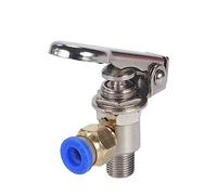 Soupape d'échappement 3 voies M5 filetage interne 1/8" filetage extérieur bouton-poussoir TAC-3P-34T valve mécanique pneumatique à air avec accessoires TV-3P(8MM)