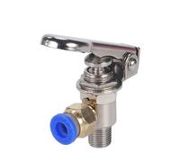 Soupape d'échappement 3 voies M5 filetage interne 1/8" filetage extérieur bouton-poussoir TAC-3P-34T valve mécanique pneumatique à air avec accessoires TV-3P(8MM)