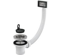 Soupape d'écoulement Alcadrain pour évier 6/4" avec une grille en acier inoxydable DN70 et un trop-plein flexible