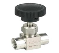 Soupape d'étranglement hydraulique à deux voies 1/8" 1/4" 3/8" 1/2" NPT M14x1,5 M20x1. Vanne à pointeau femelle en acier inoxydable 304, débit égal et droit(M20x1.5)