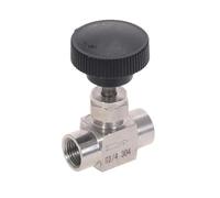 Soupape d'étranglement hydraulique à deux voies Vanne à pointeau en acier inoxydable S304, filetage intérieur 1/8'', 1/4'', 1/2''(1/8")