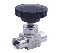 Soupape d'étranglement hydraulique à deux voies Vanne à pointeau réglable en acier inoxydable. Réglage du débit : 1/8", 1/4", 3/8", 1/2". Filetage intérieur.(3/8")