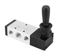 Soupape Pneumatique Soupape de Commande Manuelle Pneumatique 5 Port 3 Position Valve à Levier Manuel, Pression de Travail 0~0.8Mpa(4H330-10)