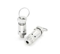 Soupapes de décharge Soupape de sécurité 1/4" 3/8" 1/2" BSPT mâle 0,5 1 2 3-10 bar réglable 304 inoxydable sanitaire ressort soupape de pression compresseur d'air(1/2",BSPT MALE_8 BAR FIXED)