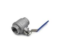 Soupapes de décharge Soupape de sécurité Vanne à boisseau sphérique en acier inoxydable femelle Vanne à passage intégral en deux pièces, vanne de commutation d'eau(3/8",SS316L)