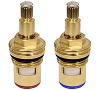 Soupapes de rechange pour robinet en laiton avec insert à disque céramique, cartouche de bague pour eau froide et chaude, 1/4 de tour, 20 dents, G 1/2 pouces