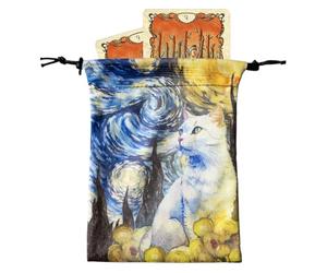 Soupchoir du support de carte de tarot, pochettes de sacs de tarot, Stockage du support de dés à crampons 13x18cm, Case de protection deck pour les decks Oracle Tarot de taille la plus standard et