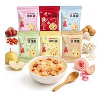 Soupe Instantanée Aux Champignons Des Neiges Lyophilisée, 6 Saveurs (60 Sachets, 8 G Chacun) - Pas De Cuisson, Prête En 5 Minutes, Dessert Ou Collation Portable