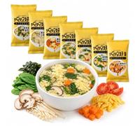 Soupe Instantanée De 6 Saveurs (60 Sachets) | Aux Œufs Et Légumes Algues Lyophilisées | Ajoutez Simplement L'eau Chaude | Repas Facile Portable