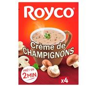 Soupe prête en 2 minutes pour repas réconfortant - ROYCO Crème de Champignons, 4 sachets de 20 cl, sans conservateur - Lot de 4
