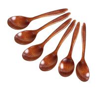 Soupe Vaisselle 6Pcs Eco-Friendly Tea Honey Cuillère à café en bois naturel Spoon Accessoires de cuisine