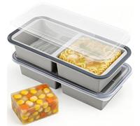 Souper Cubes, Bac a Glacon avec Couvercle, Moule Silicone Congelation, Bac Congelation Soupe, Plateaux de Congélation, Plateau de Congélation Soup