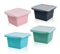 Souper Cubes Bac à Glaçons Silicone avec Couvercle, 4PCS Moule Glaçon 500ml Idéal pour Soupes, Sauces et Préparations Culinaire, Bac Glaçon Réutilisable sans BPA Plateau de Congélation