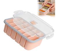 Souper Cubes,Bacs à Soupe en Silicone avec Couvercle, Bac à Glaçons à Six Compartiments pour Soupes et Bouillons, Permettant de Conserver et de Congeler Les Restes de Soupes, Bouillons et Sauces
