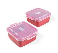 Souper Cubes Carreaux de porcelaine, 12,7 x 12,7 cm, cuiseur à four avec couvercle en silicone, mini pirophiles en céramique de haute qualité, parfaits pour chauffer des portions individuelles au four