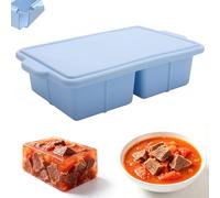 Souper Cubes Moule de congélation en silicone avec couvercle, grand moule à soupe, bac à glaçons, récipient de congélation pour bouillon, sauce, grands glaçons, préparation des aliments (A)