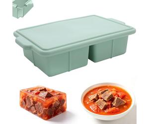 Souper Cubes Moule de congélation en silicone avec couvercle, grand moule à soupe, bac à glaçons, récipient de congélation pour bouillon, sauce, grands glaçons, préparation des aliments (B)