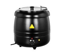 Royal Catering Soupière électrique Professionnelle RCST-10BB (10 litres, 400 W, 35-80 °C, Boîtier Noir, Cuve Amovible Et Couvercle en INOX)