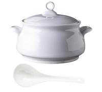 Soupière en céramique blanche, grande capacité,bol de service en porcelaine