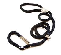 Souple Corde Laisse pour Chien 2 en 1 Collier Laisse de Dressage d'entraînement Chien Lasso Sangle de Glissement éducative Plomb Formation l'Obéissance pour Petit Moyen Grand Chien (S, Noir -1.5M)