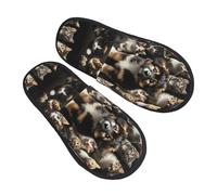 Souple Pantoufles En Coton Chiot Chatons Kawaii Maison Slippers Anti-Slip Pantoufle D'Intérieur Pour Maison, Hôtel, Invité M