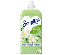 Soupline - Adoucissant Concentré Douceur Végétale Fleurs Blanches - Formule et Bidon Écoresponsables - 1,2 L