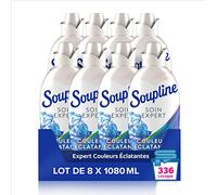 SOUPLINE - Adoucissant Concentré Soin Expert Couleurs - Protège les Textiles - 42 Lavages - Lot de 8 x 1,08 L