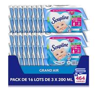 SOUPLINE - Adoucissant Concentré Soupline 3D Grand Air - Eco-Recharges - Formule Active à Froid - 92 % d'Ingrédients d'Origine Naturelle - 16 Lots de 3 x 200 ml