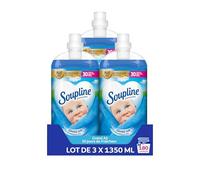 SOUPLINE Adoucissant Liquide Concentré 3D Grand Air, Formule Action Froid, 92% D'ingrédients D'origine Naturelle, Set de 3x1.35L