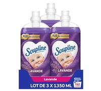 SOUPLINE - Adoucissant Concentré Soupline 3D Lavande - Formule Active à Froid - 92 % d'Ingrédients d'Origine Naturelle - Lot de 3 x 1,35 L