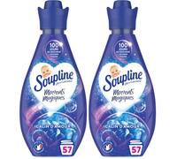 Soupline, Adoucissant Linge Concentré, Moments Magiques, 740ml, 57 lavages (Lot de 2)