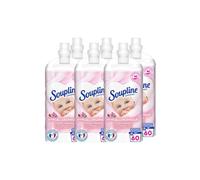 SOUPLINE Adoucissant Linge Hypoallergénique Concentré Senteur Amande Douce, Assouplissant Linge Formule Améliorée pour Plus de Douceur*, Assouplissant Textile Liquide, Soupline Lot de 6x1,35L