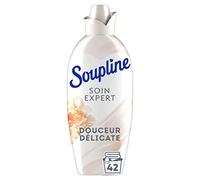 SOUPLINE - Adoucissant Soupline Soin Expert - Douceur Délicate - Protège les fibres textiles - 42 lavages - Flacon de 1080 ml