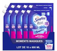 SOUPLINE - Berlingot Eco-Recharge Adoucissant à Diluer Câlin d'Amour - Parfum Intense & Longue Durée - Douceur Irrésistible - Lot de 10 Recharges x 600ml
