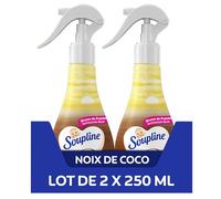 SOUPLINE - Brume de Linge 3D Parfum Coco - Spray Pour Rafraîchir le Linge - Parfume Instantanément - Complément idéal à votre adoucissant - Lot de 2 X 250 ml