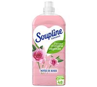 SOUPLINE - Liquide Adoucissant Concentré Soupline Douceur d'Origine Végétale aux Notes de Roses - 48 Lavages - 1200 ml