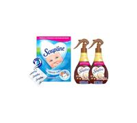 Soupline - Pack Fraîcheur Linge Noix de Coco | Boîte de 3 Sachets Parfumés Armoire + Lot 2 Sprays Adoucissants 300ml - Linge Doux, Frais et Parfumé Longue Durée