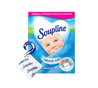 SOUPLINE Sachets Armoire Rafraîchissants, Parfum Air Frais, Désodorise et Parfume votre Linge Pendant 6 Semaines, Neutralise les Odeurs, 1 Boîte avec 3 Sachets